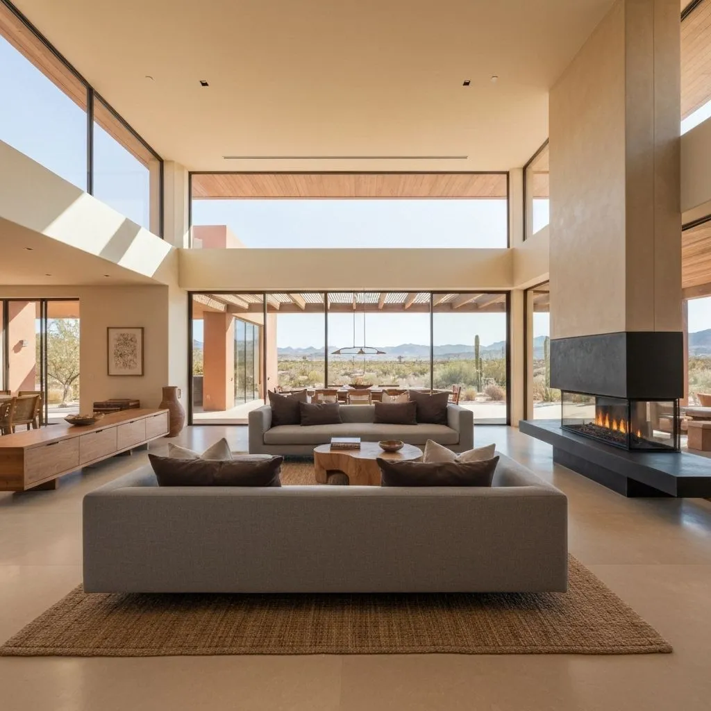 Modern Desert Home Interior Living Room